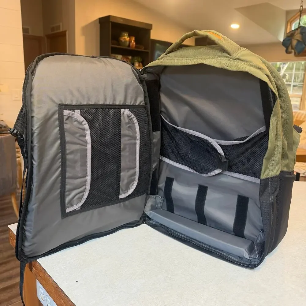 JANSPORT AirLift 2.0 Olive Green Laptop Backpack Bookbag Clamshell Tech Bag